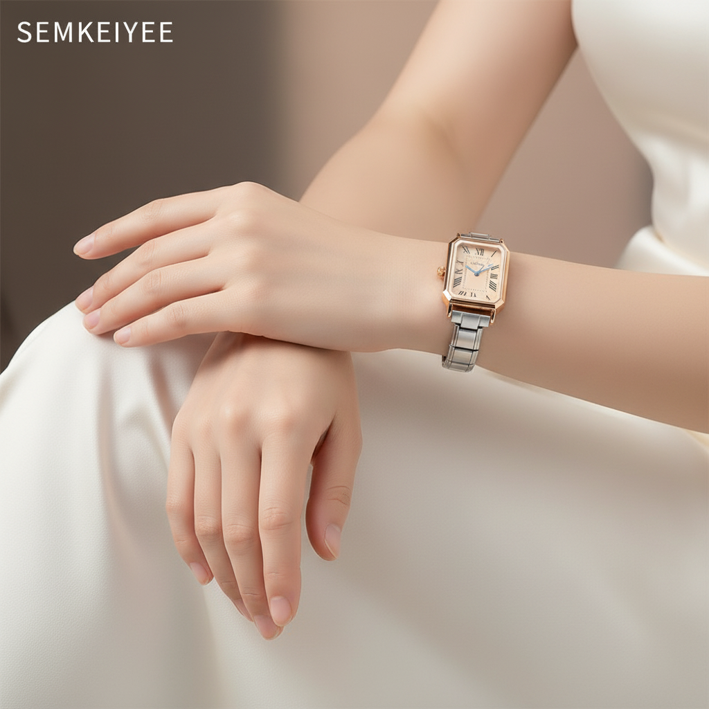 Jewelry Style Watches - Elegant Women's Rectangle Watch with Roman