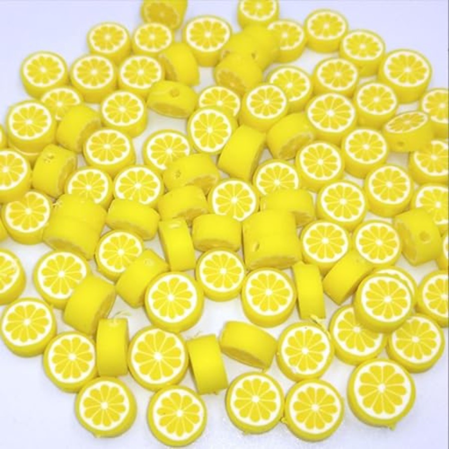 Jewelry & Watches Spółka Z Ograniczoną Odpowiedzialnością Sp Z Oo - 200Pcs Yellow Lemon Polymer Clay Beads