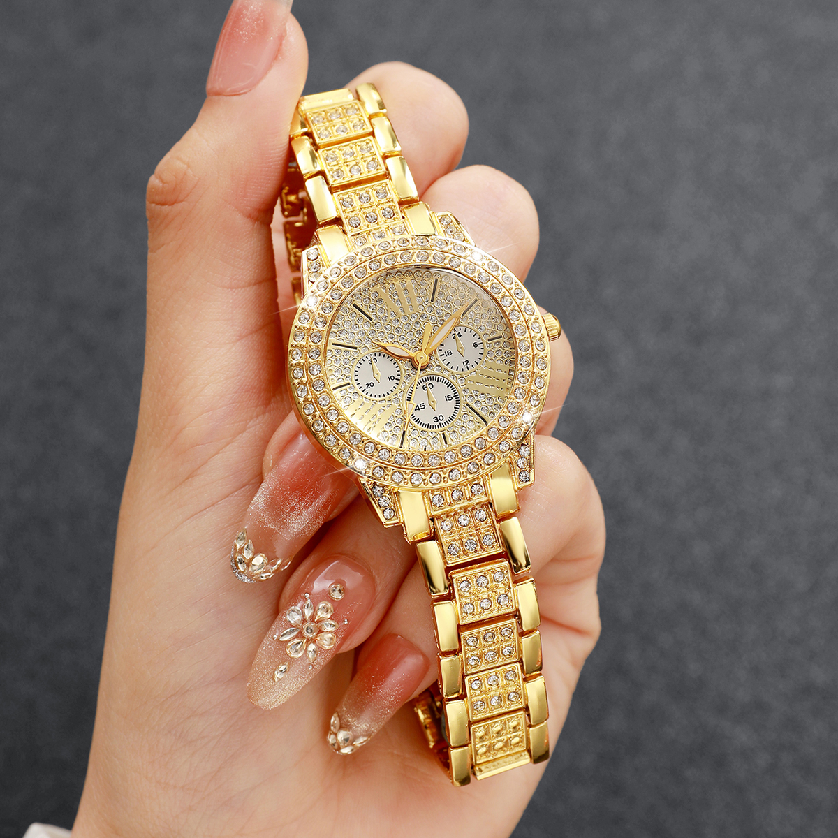 Jewelry Diamond Watches - Fashion Decorative Three-eyes Dial Women Quartz