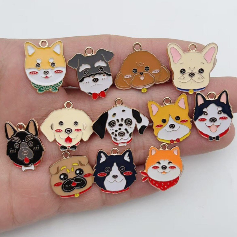 Jewelry & Watches Spółka Z Ograniczoną Odpowiedzialnością Sp Z Oo - 12pcs cartoon pet spotted dog alloy