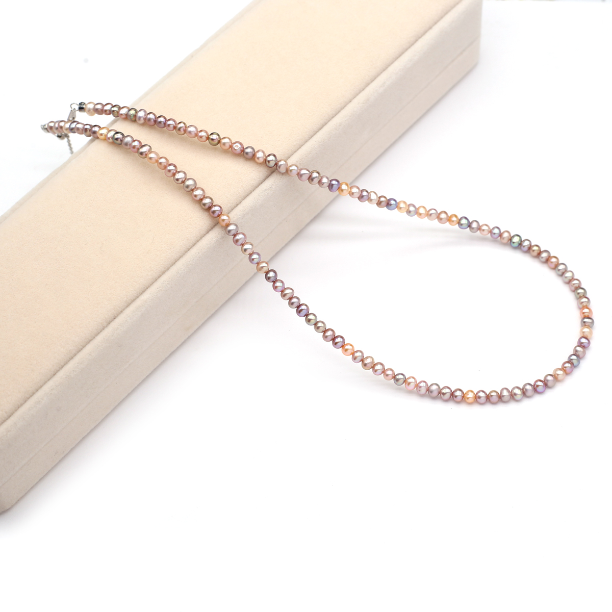 Jewelry & Watches Spółka Z Ograniczoną Odpowiedzialnością Sp Z Oo - Real Natural Freshwater Pearl Necklace 3-4mm