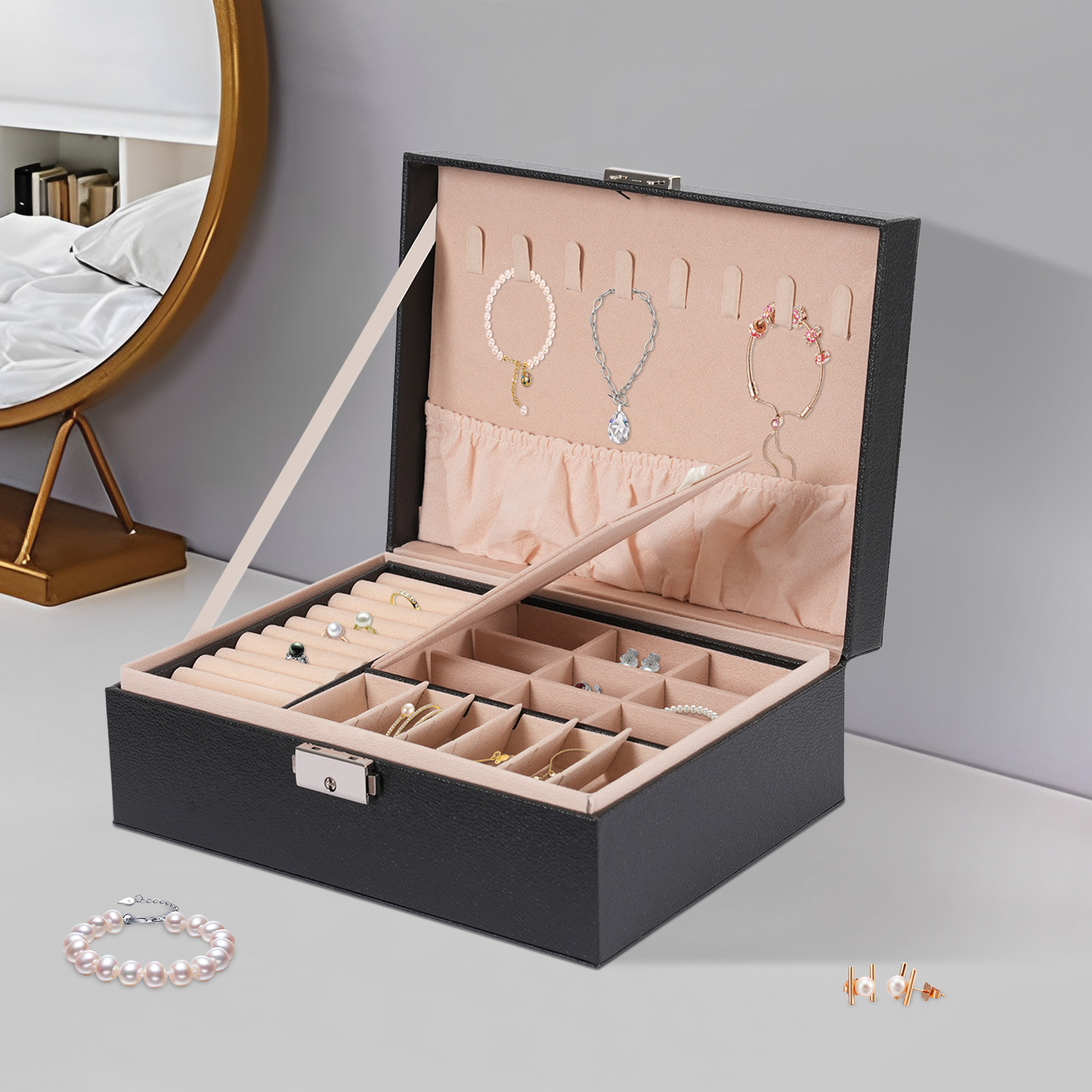 2-tier Tabletop Jewelry Box wi - Jewelry And Watches Stores recensione e prezzo