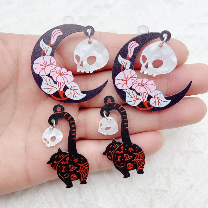 10pcs Halloween Acrylic Ghost  - Jewelry & Watches Spółka Z Ograniczoną Odpowiedzialnością Sp Z Oo recensione e prezzo