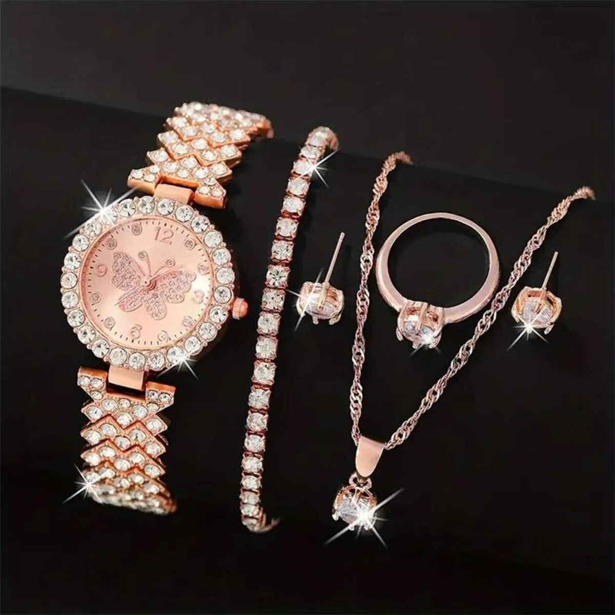6PCS/Set Luxury Rhinestone But - Jewelry Like Watches recensione e prezzo