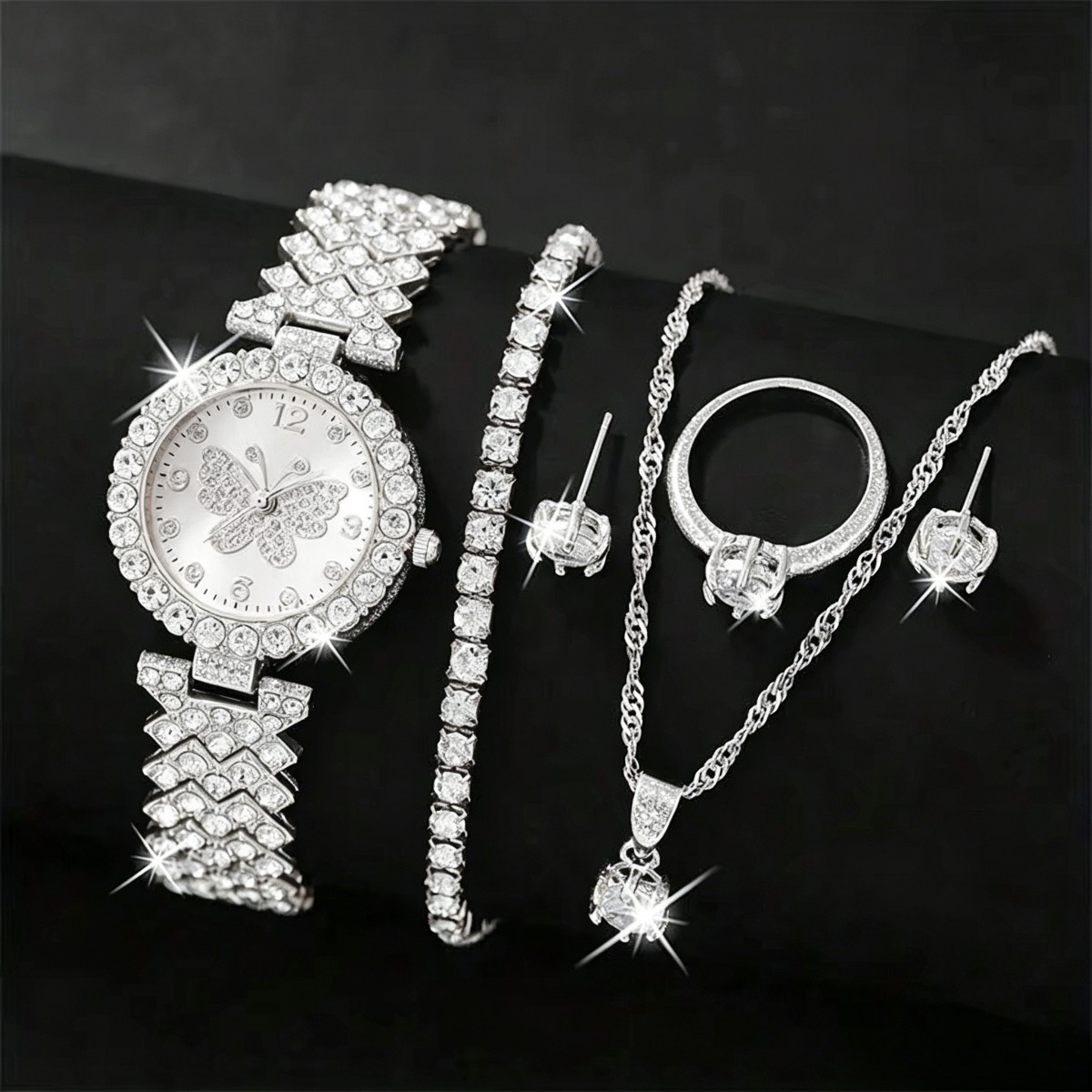 6PCS/Set Luxury Rhinestone But - Jewelry Like Watches recensione e prezzo