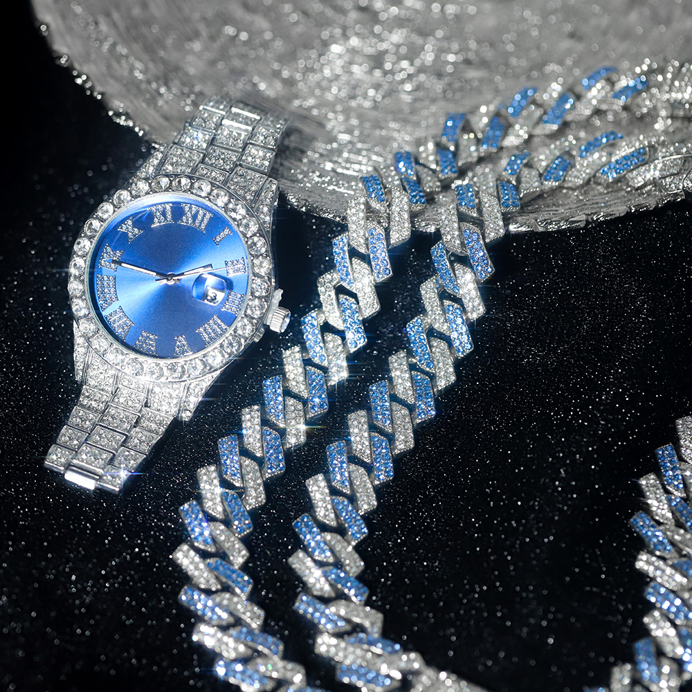 3pcs Hip-hop Watch Jewelry Set - Jewelry Watches For Men recensione e prezzo