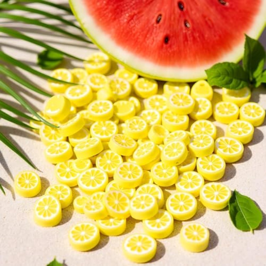 200Pcs Yellow Lemon Polymer Cl - Jewelry & Watches Spółka Z Ograniczoną Odpowiedzialnością Sp Z Oo recensione e prezzo