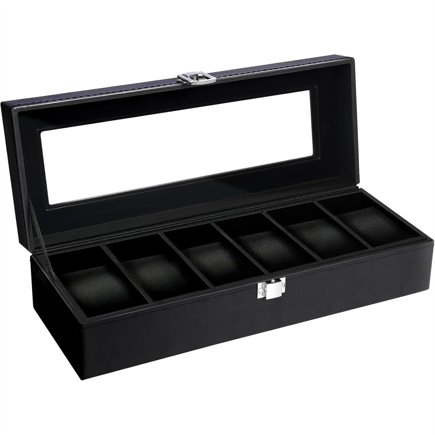 6 Slot Watch Box with Glass Li - Jewelry Watches For Men recensione e prezzo