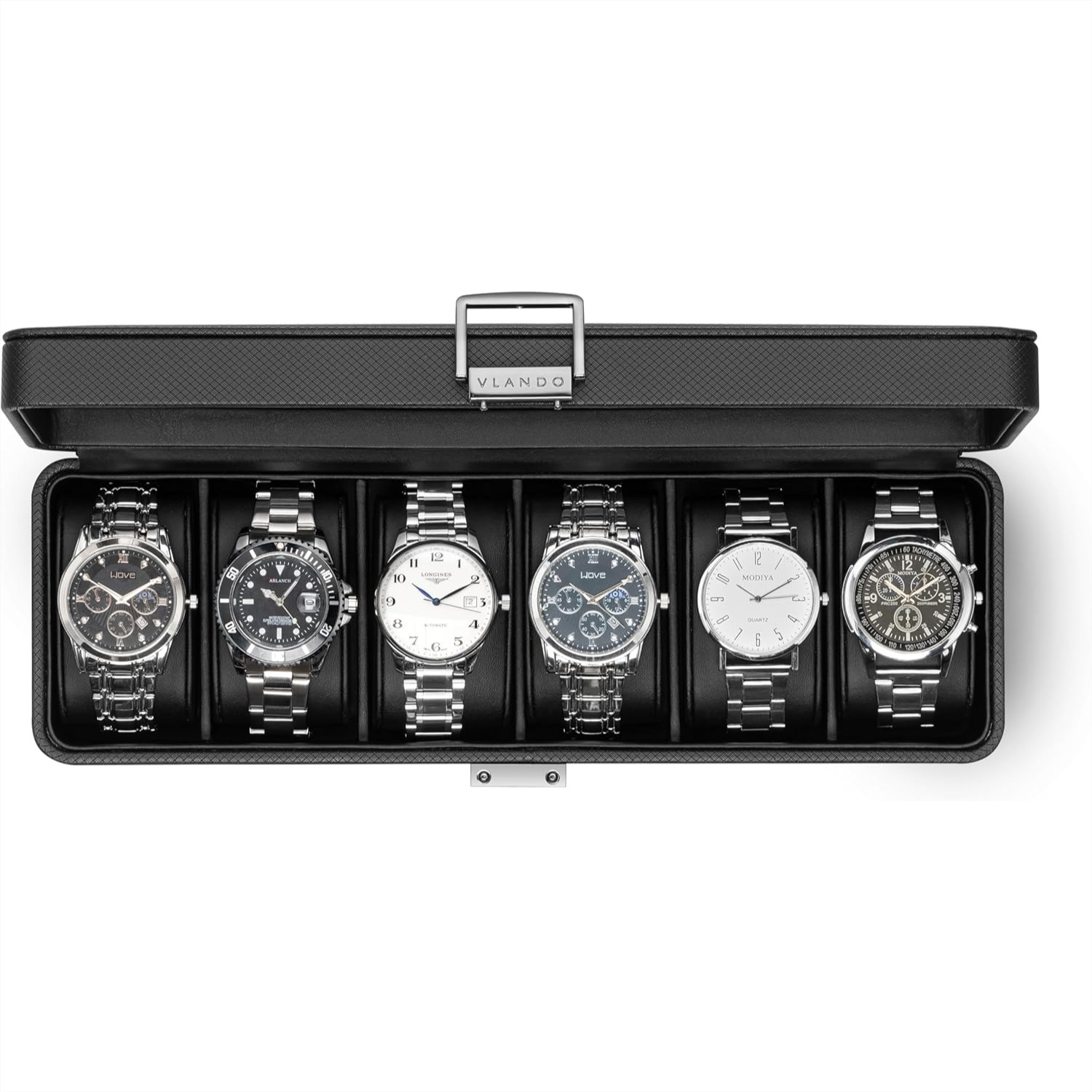 6-Slot Watch Case with Glass L - Jewelry Watches For Men recensione e prezzo