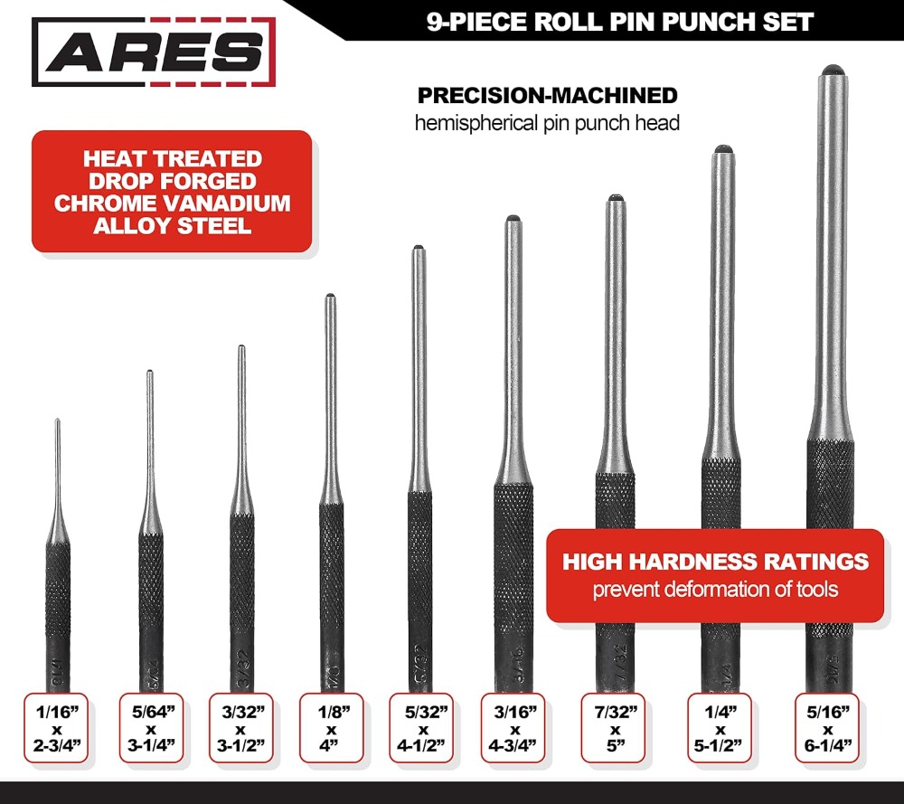9-Piece Roll Pin Punch Set - H - Jewelry Repair & Watches Reviews recensione e prezzo