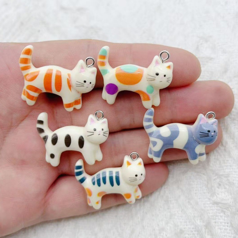 10pcs resin cartoon cat animal - Jewelry & Watches Spółka Z Ograniczoną Odpowiedzialnością Sp Z Oo recensione e prezzo
