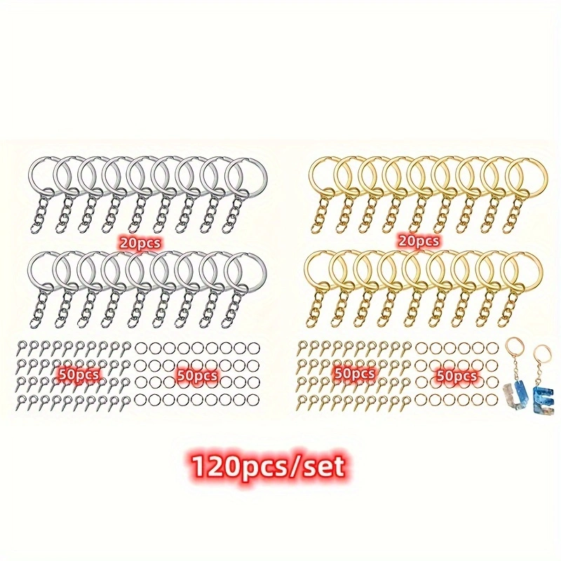 120pcs DIY Keychain Jump Rings - Jewelry Repair & Watches Reviews recensione e prezzo