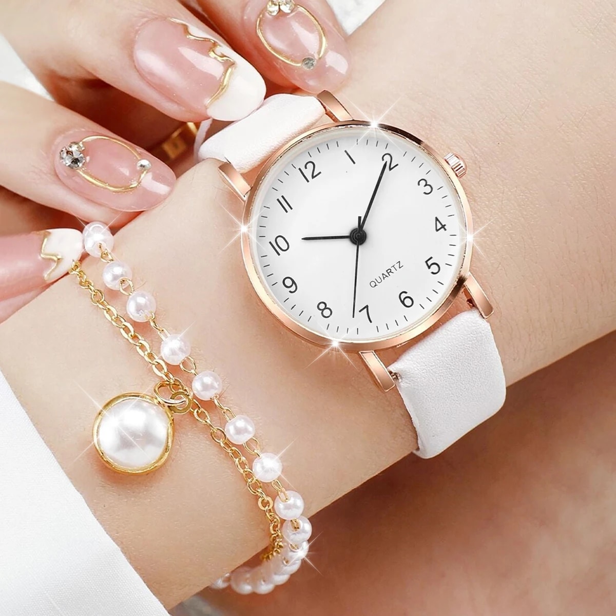 Women Rose Gold Pearl Jewelry  - Jewelry Like Watches recensione e prezzo